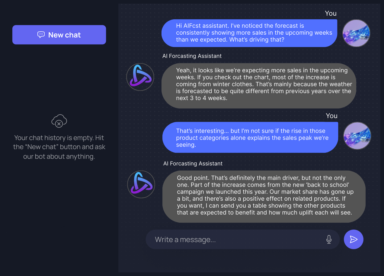 Chat bot UI window