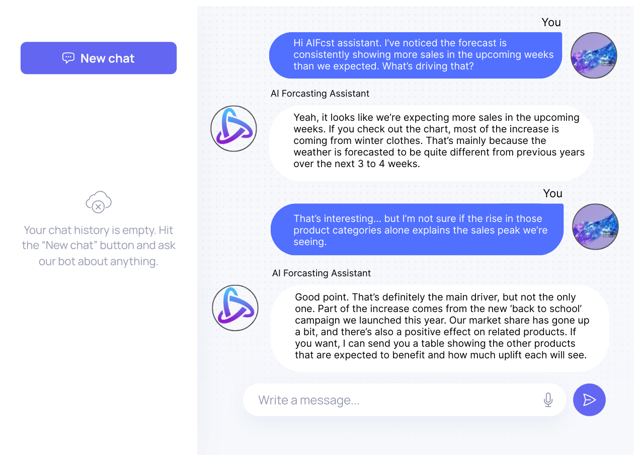 Chat bot UI window